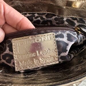 DIMONI Spain Metallic Gold Leather Women’s Clutch  Bag NWT